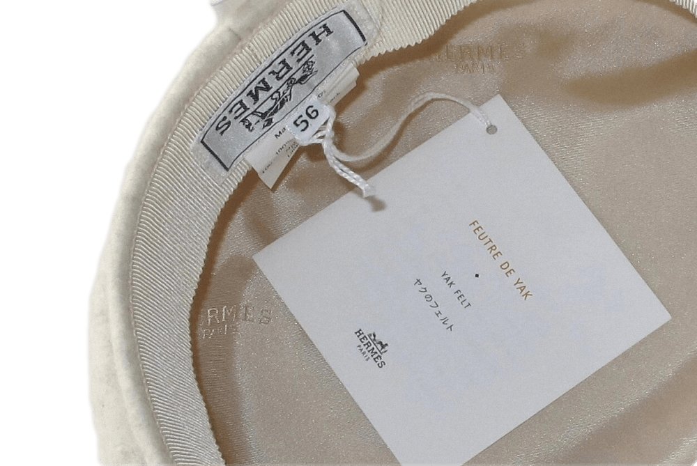 Hermes Concrete Grey Artisanal Yak Felt Hadriana Cap Hat Sz56, NIB! - poupishop
