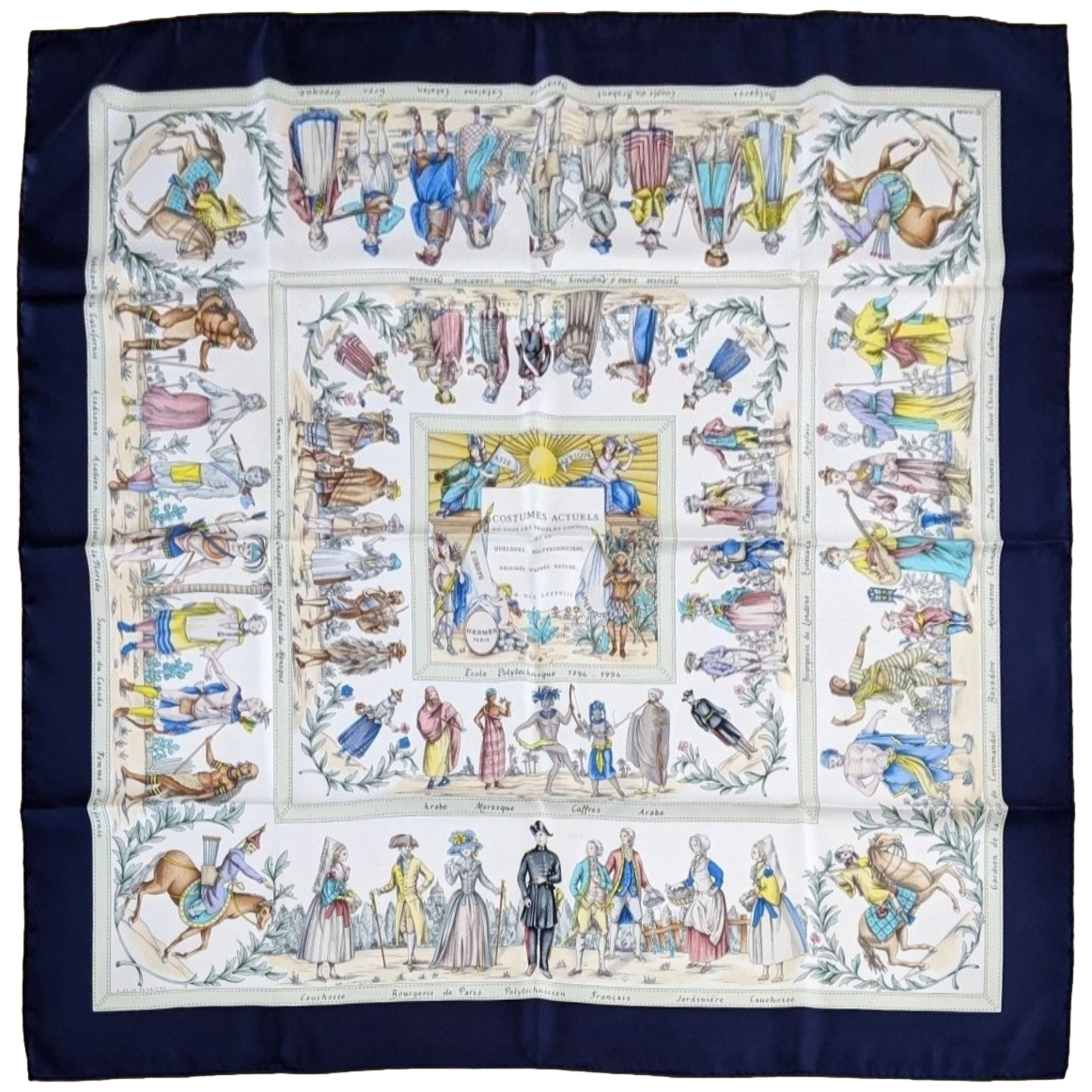 Hermes 1994 Special Limited Issue Ecole Polytechnique 1794 - 1994 Costumes Actuels Twill 90cm