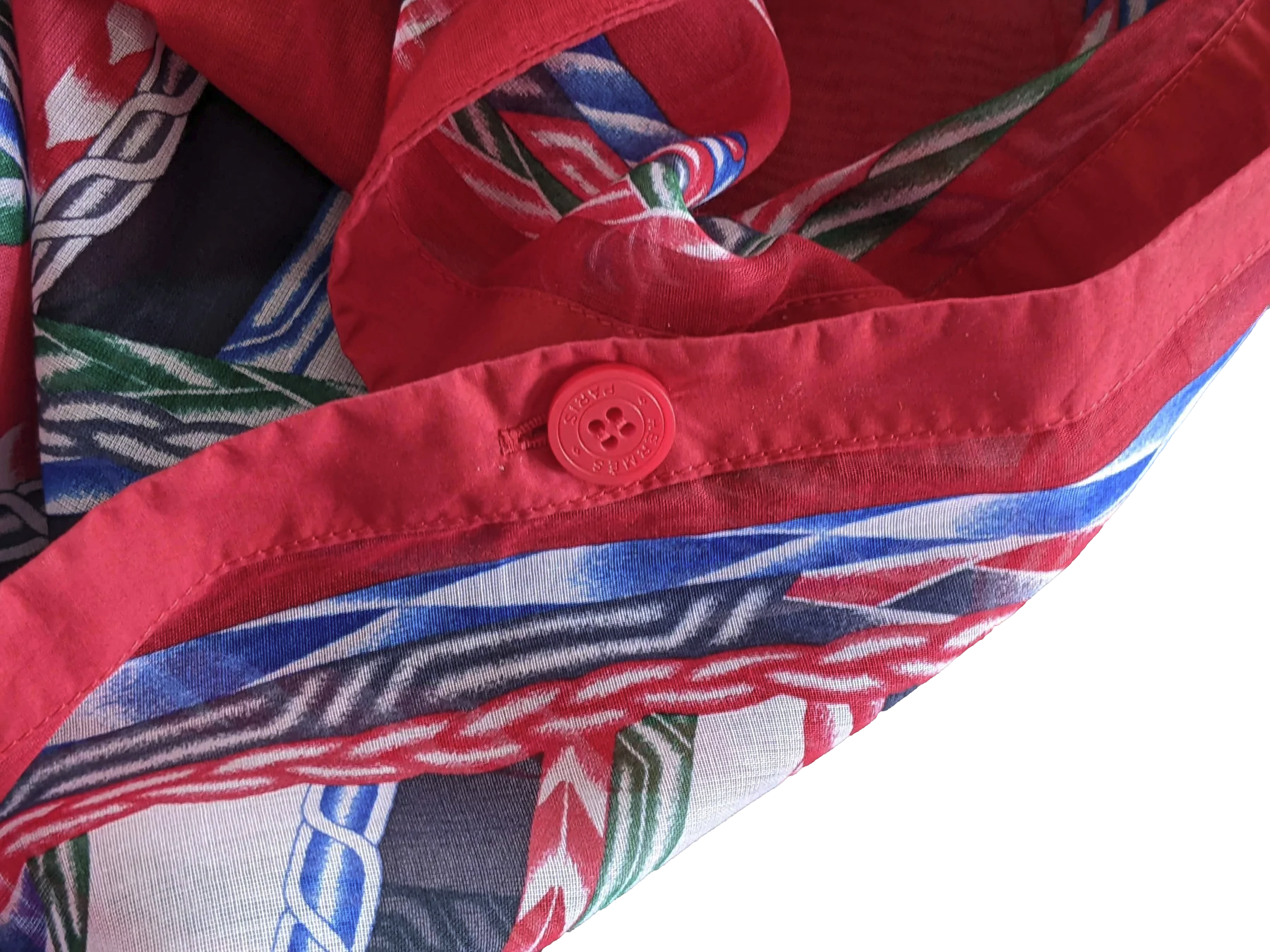 Hermes Rouge/Multi "Robe du Soir" Cotton Beach Tunic Dress Sz All