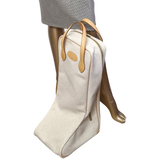 Hermes Vintage 1979 Toile H & Natural Cow Boots Bag - Sac Equitation pour Bottes
