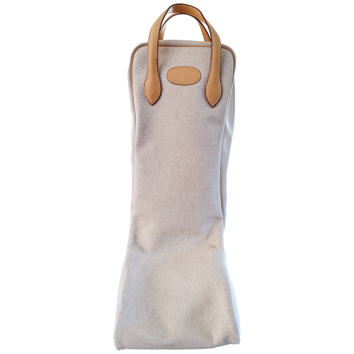 Hermes Vintage 1979 Toile H & Natural Cow Boots Bag - Sac Equitation pour Bottes