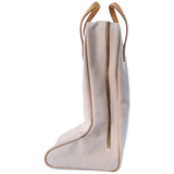 Hermes Vintage 1979 Toile H & Natural Cow Boots Bag - Sac Equitation pour Bottes