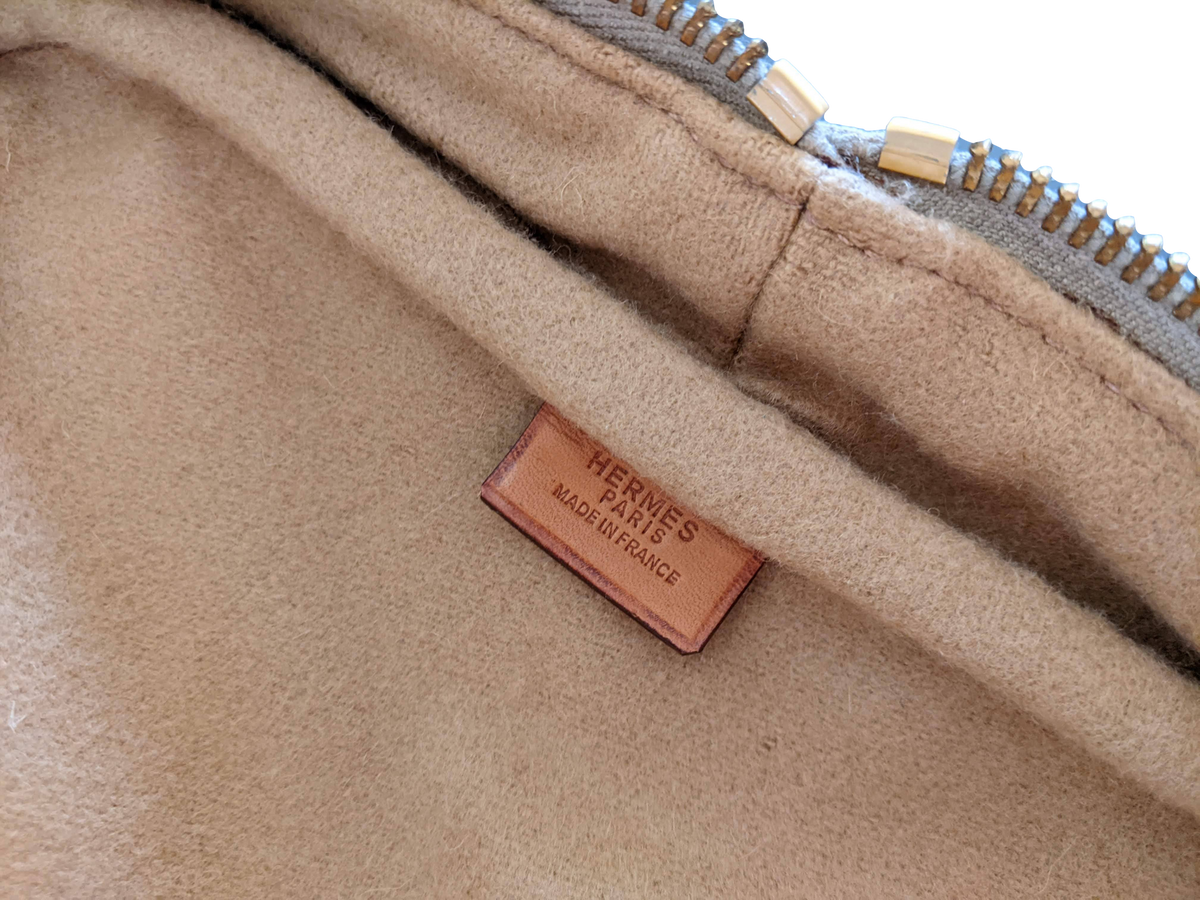 Hermes Vintage 1979 Toile H & Natural Cow Boots Bag - Sac Equitation pour Bottes