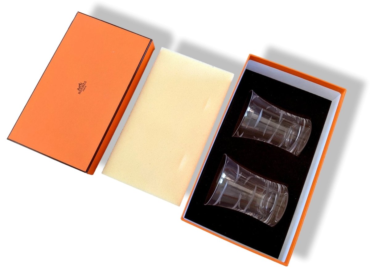 Hermes Cristal Set of 2 Crystal Glasses, NIB! - poupishop