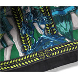 Hermes CW01 Black Green Matte Blanc La Danse du Cheval Marwari Cashmere Shawl 140 - poupishop