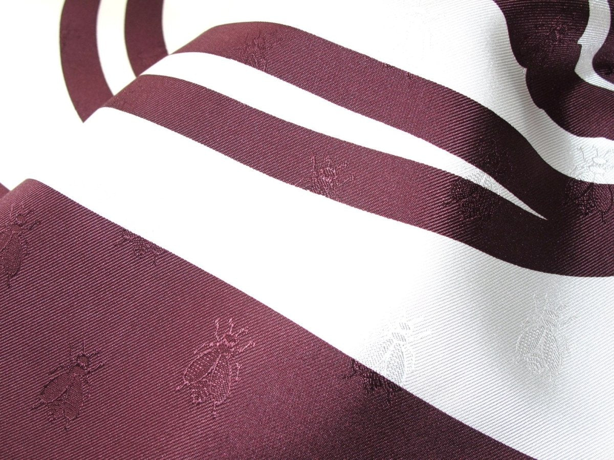 Hermes cw01 Navy White Burgundy Brides de Gala Quadri Tattoo Jacquard Twill SIlk 90cm, BNWT! - poupishop