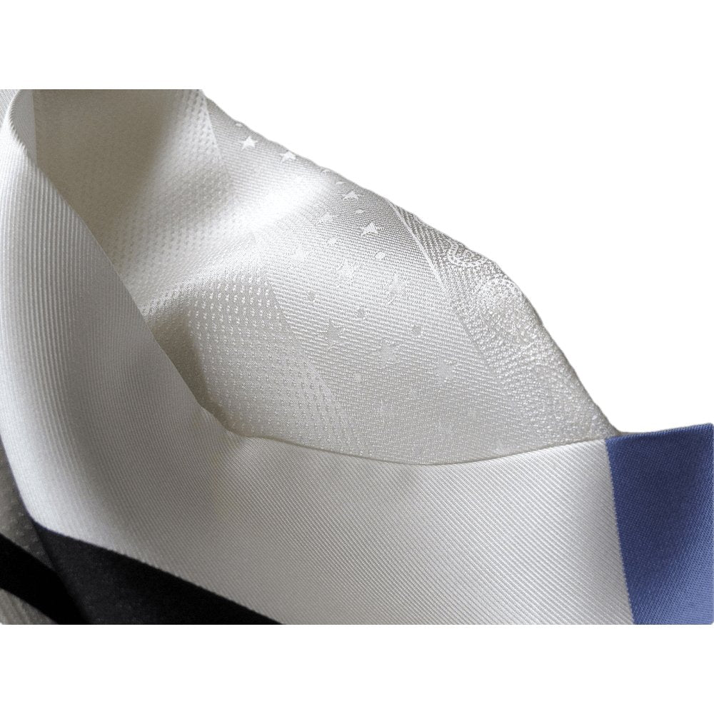 Hermes cw02 Black Ivory Lilac Printed Eperon d'Or Fringed Tuxedo Jacquard Silk Stole, NIB! - poupishop