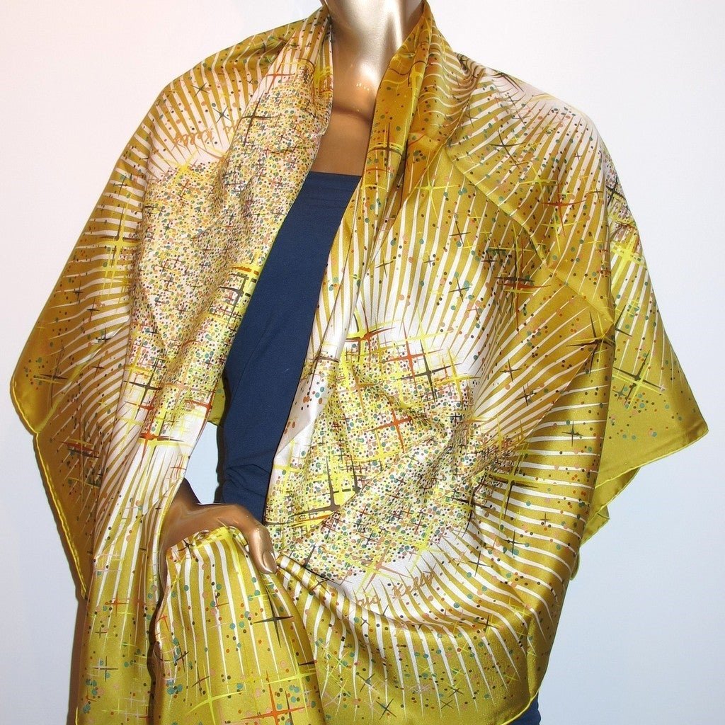Hermes cw03 Curry/Blanc/Rouge Magic Kelly Carre Geant Silk 140, NIB! - poupishop