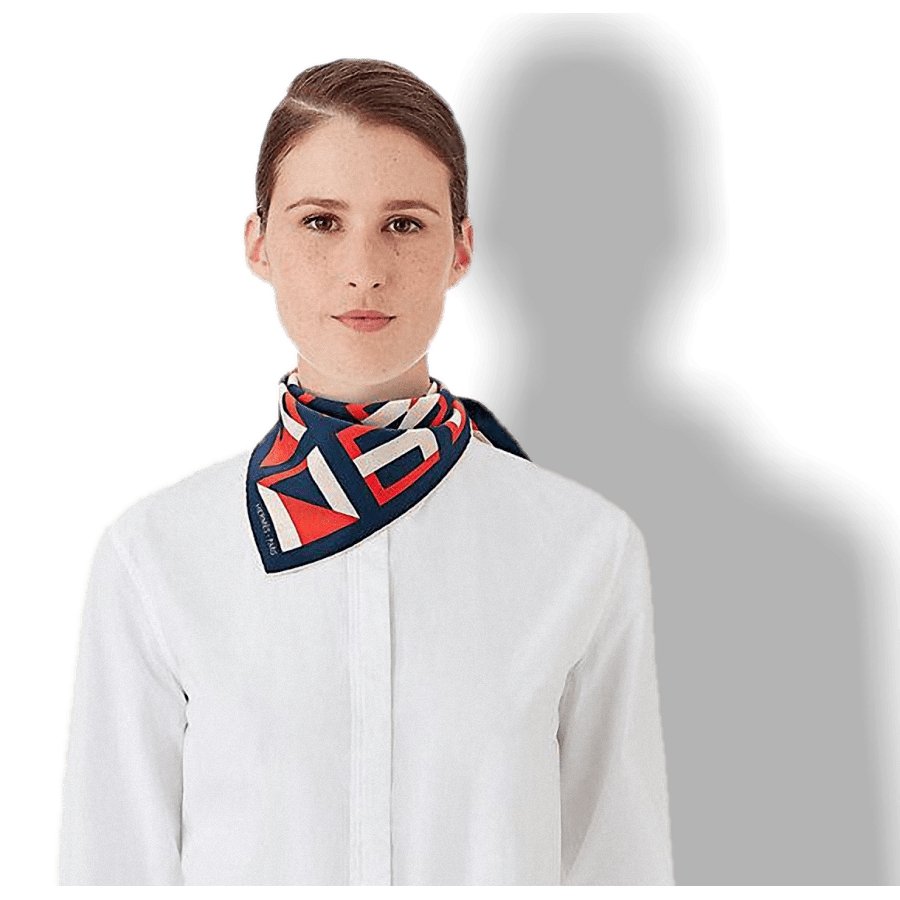 Hermes cw04 White Navy Red Lettres au Carre Twill Gavroche 42cm, NIB! - poupishop