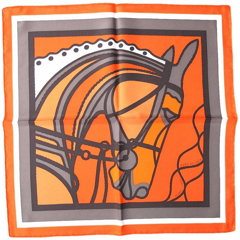 Hermes cw05 Orange Apricot Taupe Robe du Soir Gavroche 45cm, BNWT! - poupishop