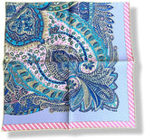 Hermes cw06 Parma Pink Blue JARDIN DE LA MAHARANI DECADRE by Annie Faivre Gavroche Twll Silk 45 cm, BNWT! - poupishop