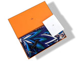 Hermes cw08 Lavande/Indigo/Vert Girafes THE THREE GRACES by Alice Shirley Cashmere Shawl 140, BNWTIB! - poupishop