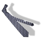Hermes cw09 Black Graphite Silver Bling Bling Silk Tie, NWT! - poupishop