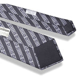 Hermes cw09 Black Graphite Silver Bling Bling Silk Tie, NWT! - poupishop