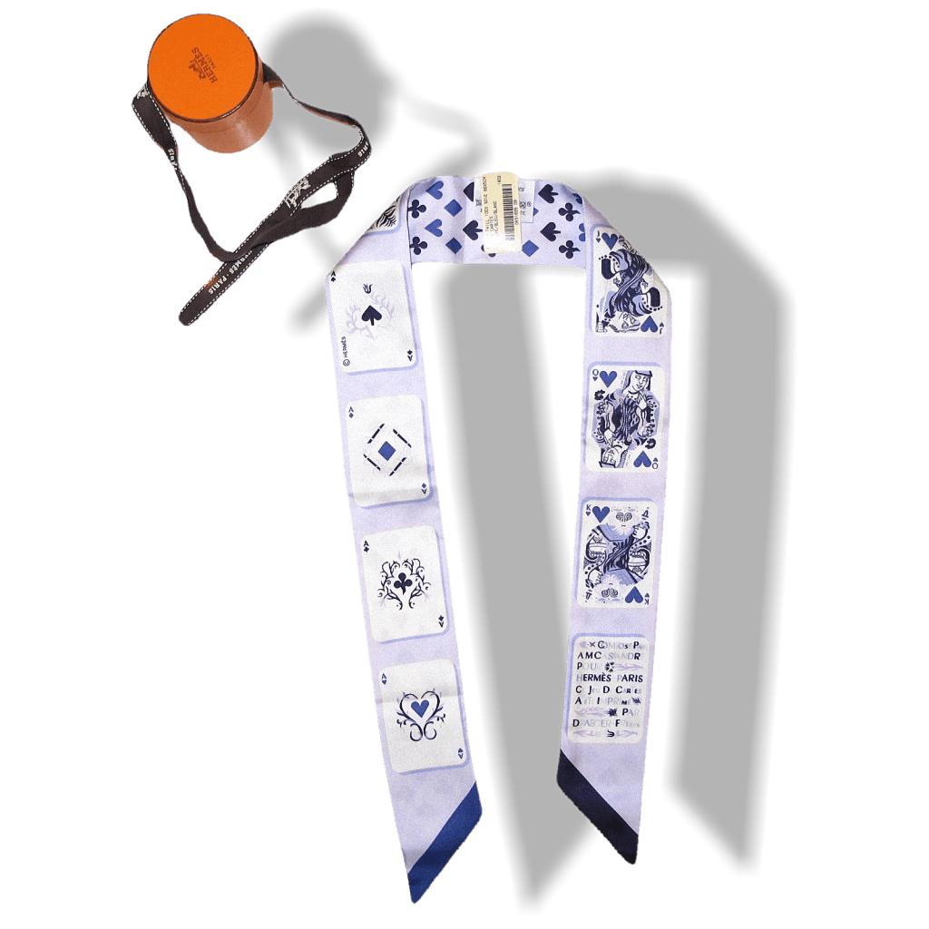 Hermes CW09 Mauve/Bleu/Blanc Jeu de Cartes Twilly, NIB! - poupishop