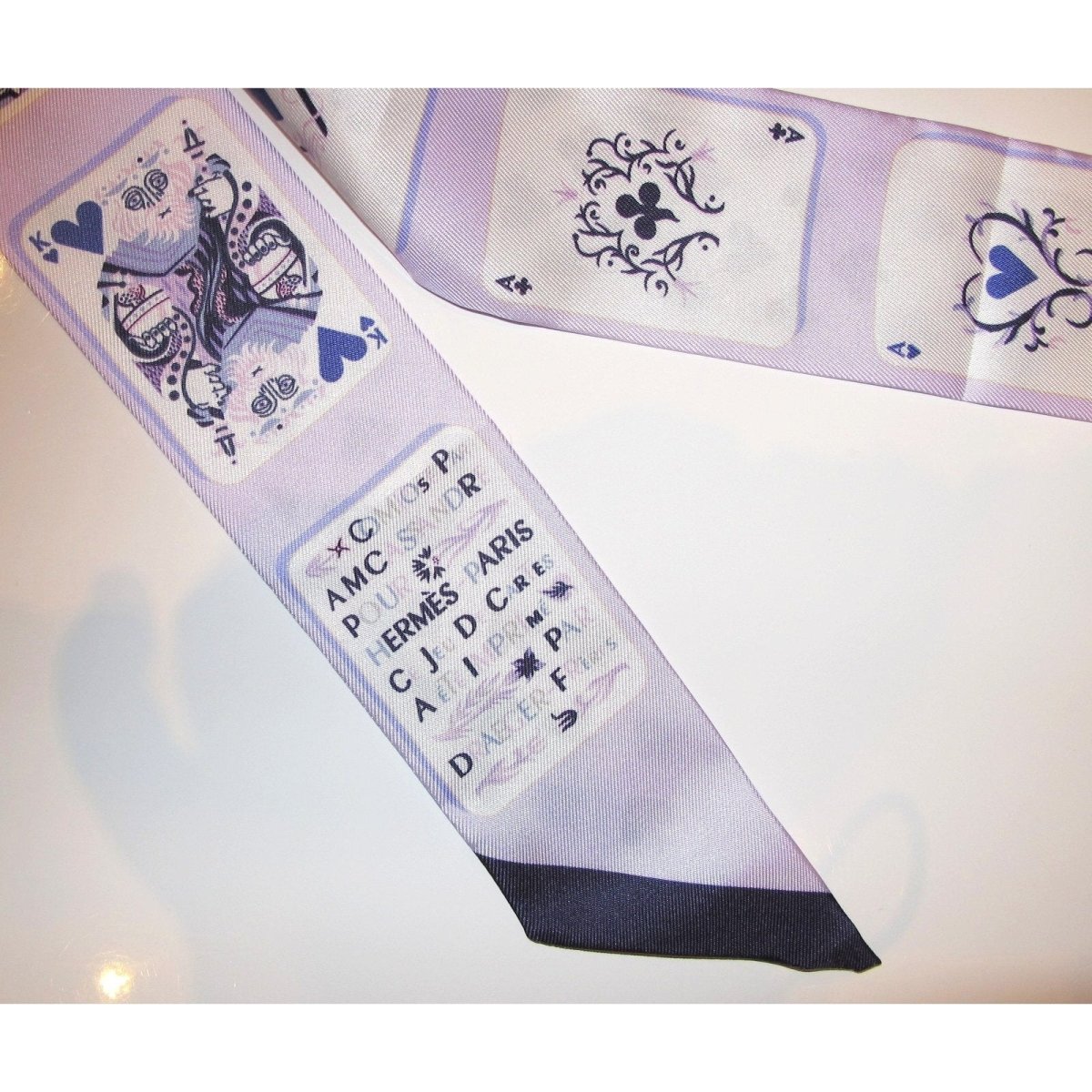 Hermes CW09 Mauve/Bleu/Blanc Jeu de Cartes Twilly, NIB! - poupishop