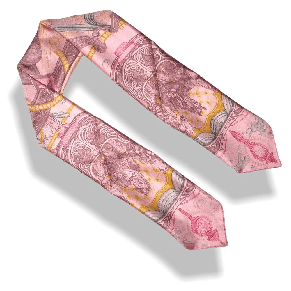 Hermes cw10 Pink/Safran Limited Special Title Issue THE HORSCARS Horsawards Twill 90cm, Rare, NIB! - poupishop