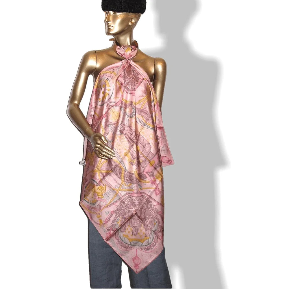 Hermes cw10 Pink/Safran Limited Special Title Issue THE HORSCARS Horsawards Twill 90cm, Rare, NIB! - poupishop