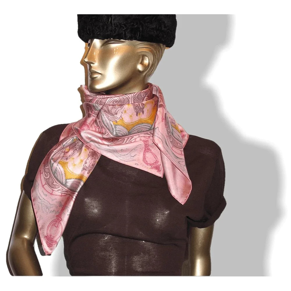 Hermes cw10 Pink/Safran Limited Special Title Issue THE HORSCARS Horsawards Twill 90cm, Rare, NIB! - poupishop
