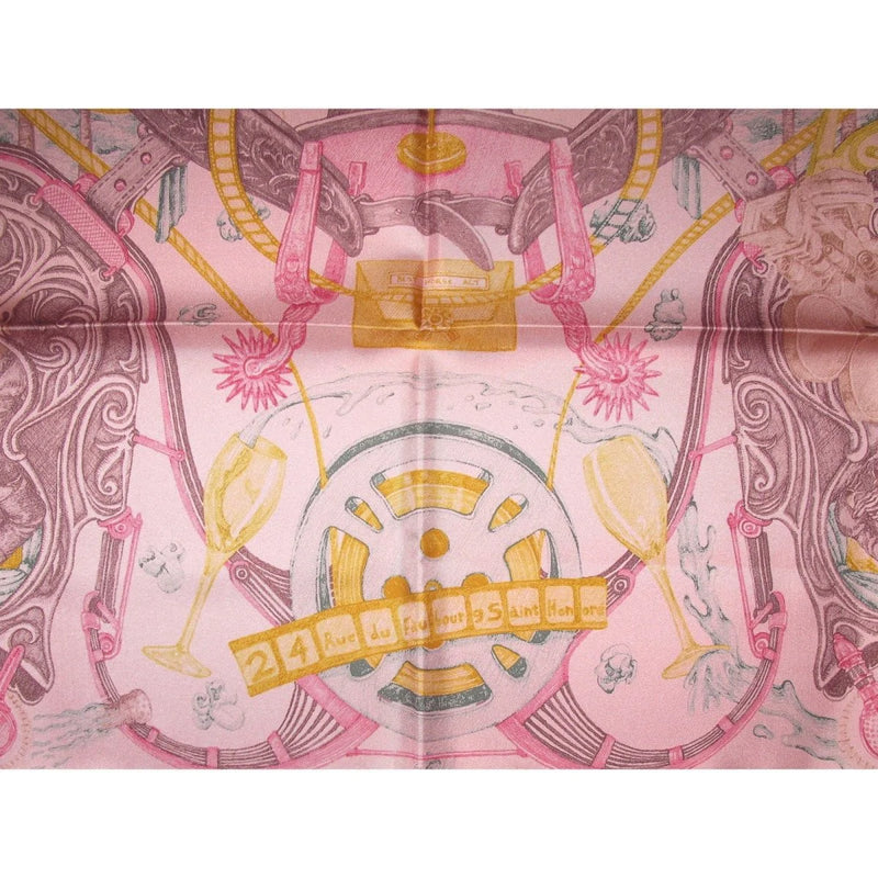 Hermes cw10 Pink/Safran Limited Special Title Issue THE HORSCARS Horsawards Twill 90cm, Rare, NIB! - poupishop
