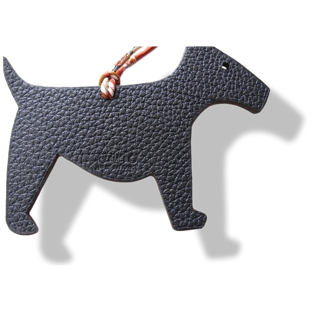 Hermes Dark Turquoise Dark Brown Dog Fox Terrier Petit H Bag Charm GM, NIB! - poupishop