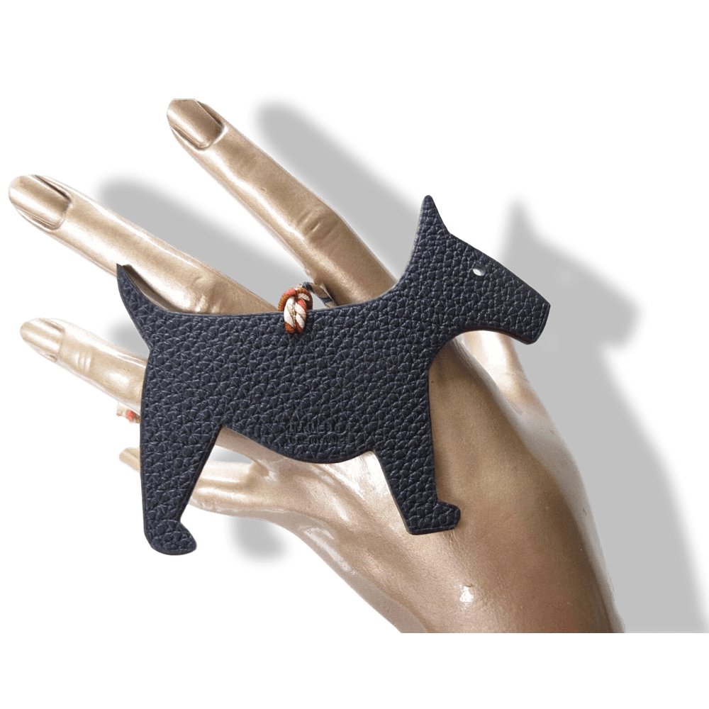 Hermes Dark Turquoise Dark Brown Dog Fox Terrier Petit H Bag Charm GM, NIB! - poupishop
