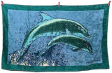 Hermes Vert/Turquoise "Dauphins" Beach Towel 90 x 150 cm