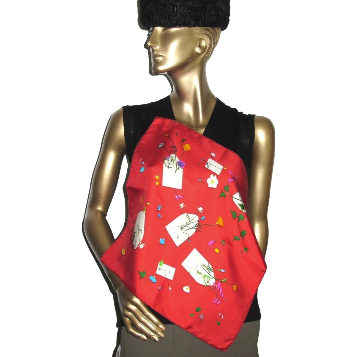 Hermes 2006 Rouge "Des fleurs pour le dire" by Leigh P. Cooke Gavroche 45cm