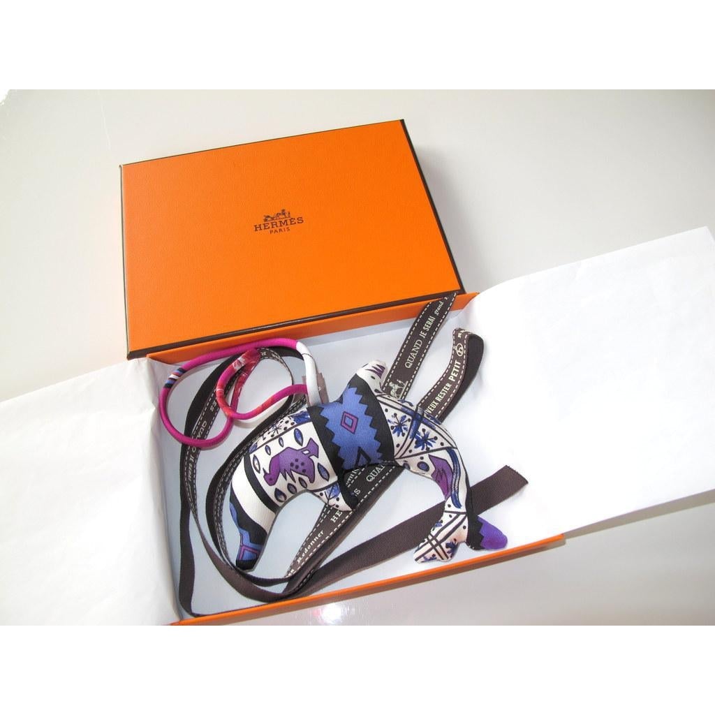 Hermes Dolphin Petit H Silk Bridle Bag Charm PM, NIB! - poupishop
