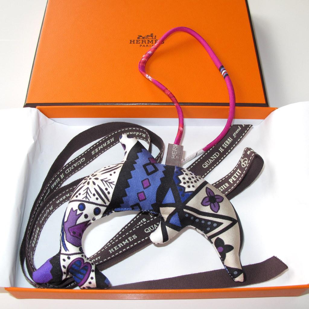 Hermes Dolphin Petit H Silk Bridle Bag Charm PM, NIB! - poupishop