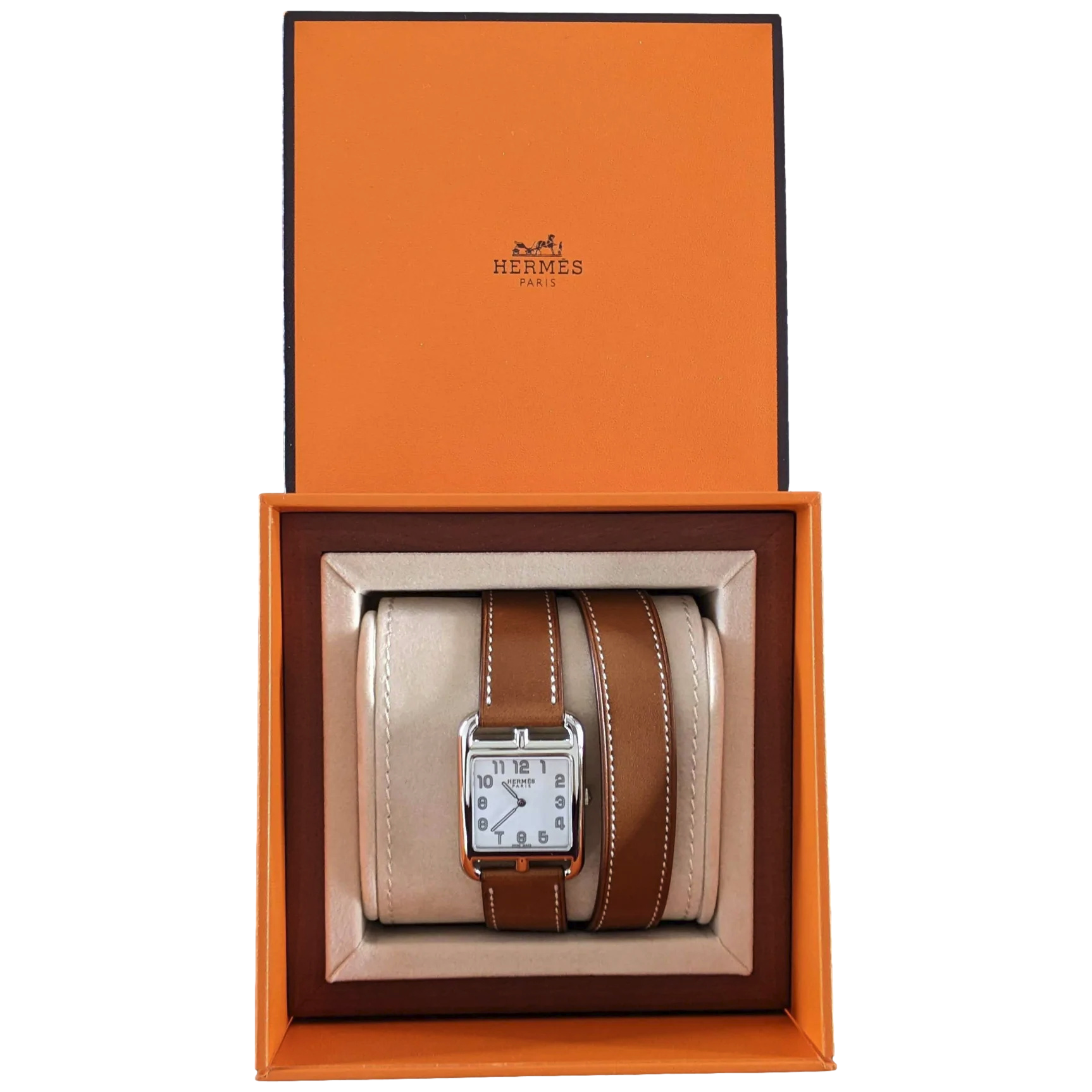Hermes [M03] Barenia "Double Tour Cape Cod" Watch Large Model 37 mm