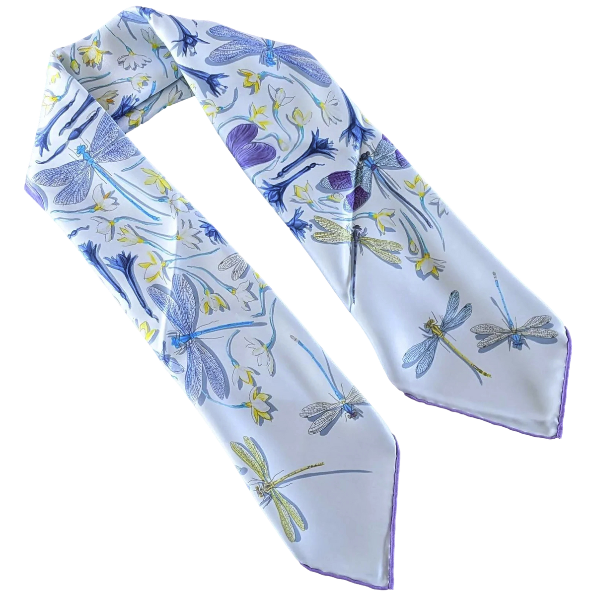 Hermes 2016 Ciel/Mais/Violet "Dragonflies" by Leight P. Cooke Vintage Silk 70