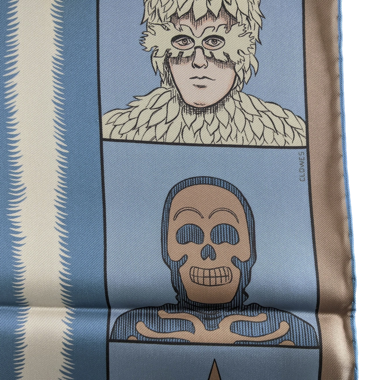 Hermes [C208] "Dress Code" by Daniel Clowes Double Face Carre Twill 90 cm
