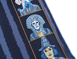 Hermes [G2] Bleu ardoise/Rouille/Ciel "Dress Code" by Daniel Clowes Twill Gavroche Pocket Scarf 45 cm