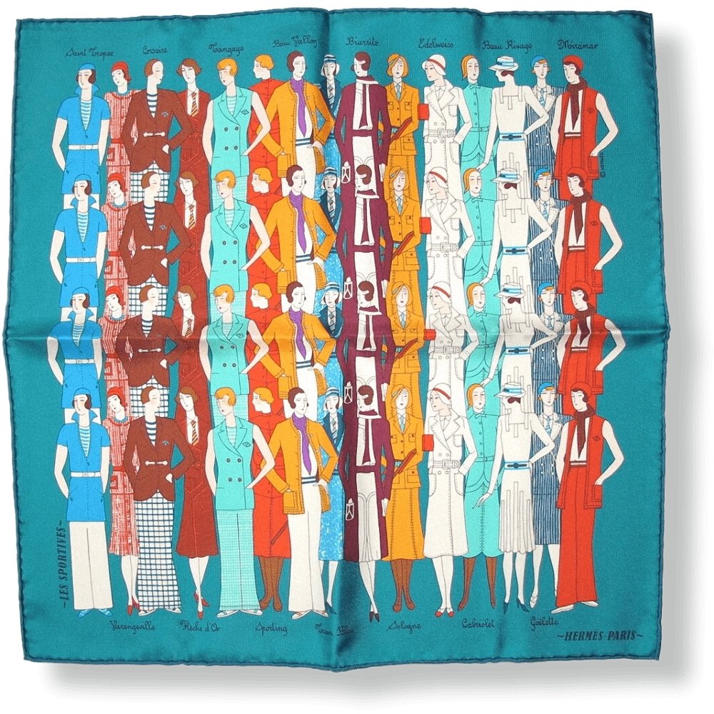 Hermes Duck Les Sportives Silk Pocket Scarf Gavroche 42cm, NIB! - poupishop