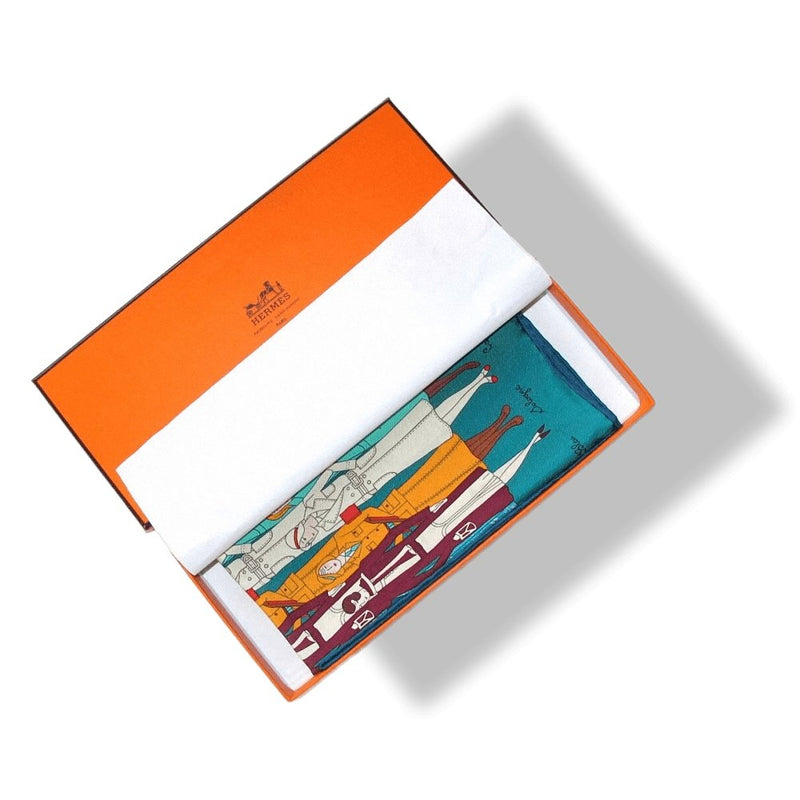 Hermes Duck Les Sportives Silk Pocket Scarf Gavroche 42cm, NIB! - poupishop