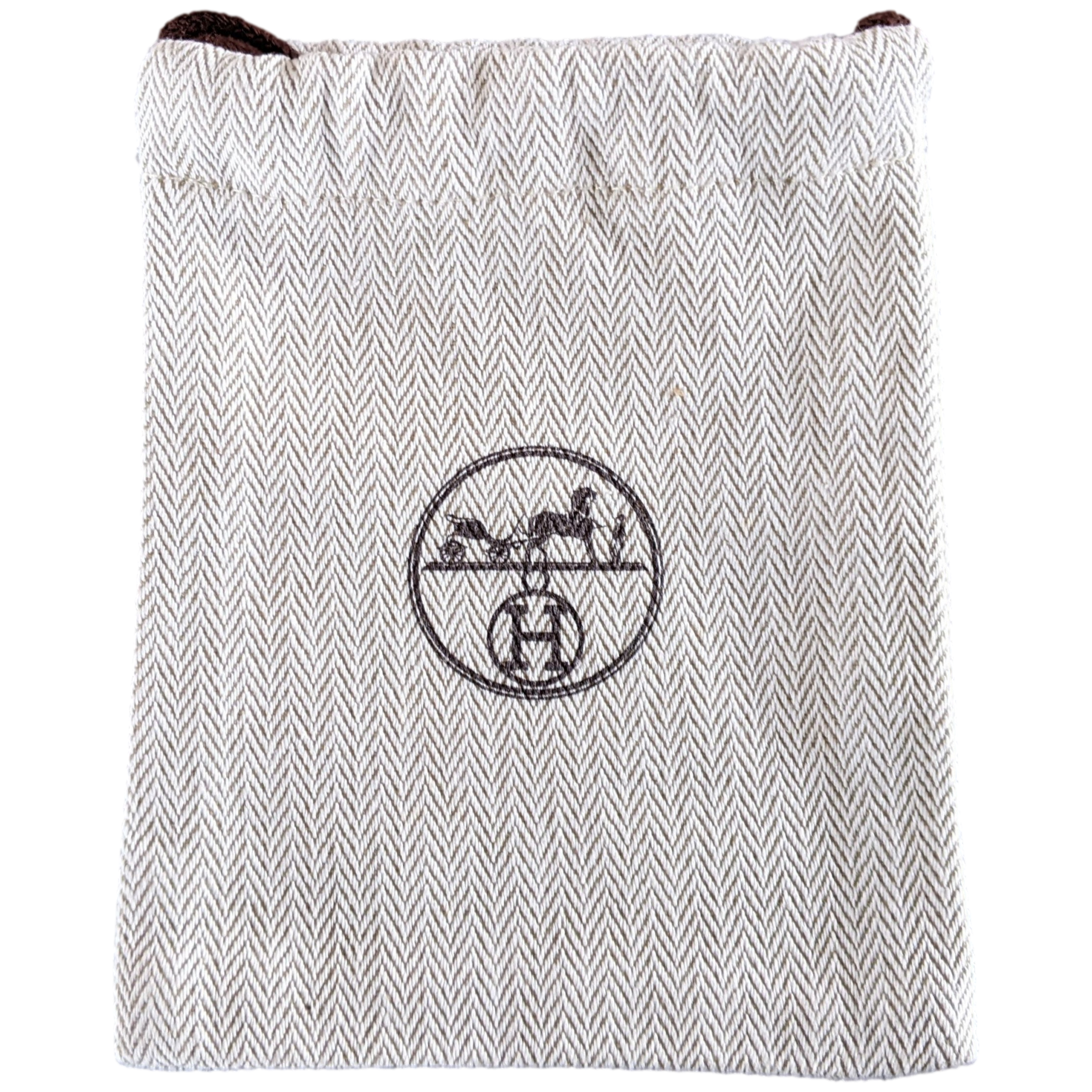 Hermes [H01] Toile Chevron Dust Cover Bag Herringbone Canvas 11 x 13,5 cm