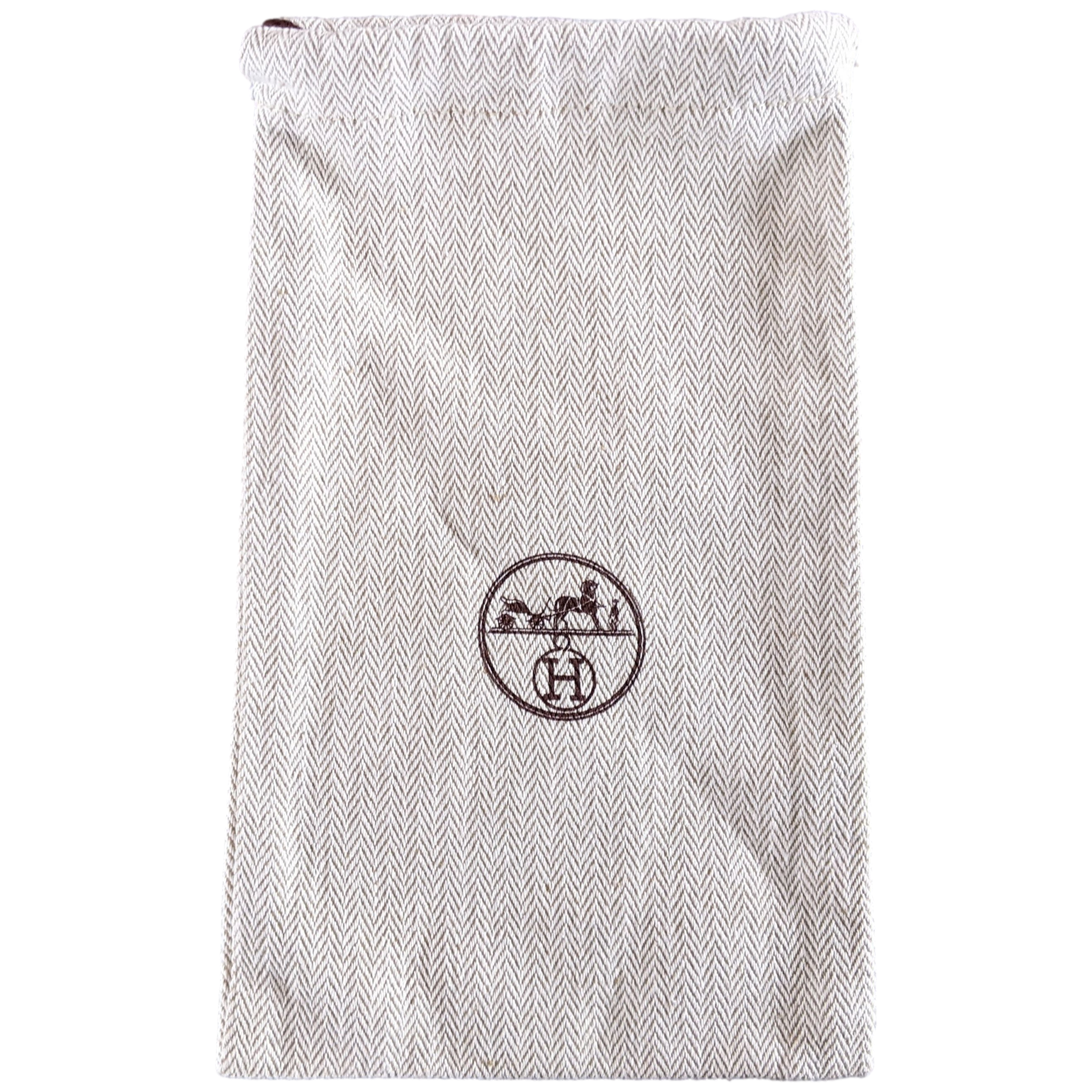 Hermes [H03] Toile Chevron Dust Cover Bag Herringbone Canvas 13,5 x 22 cm