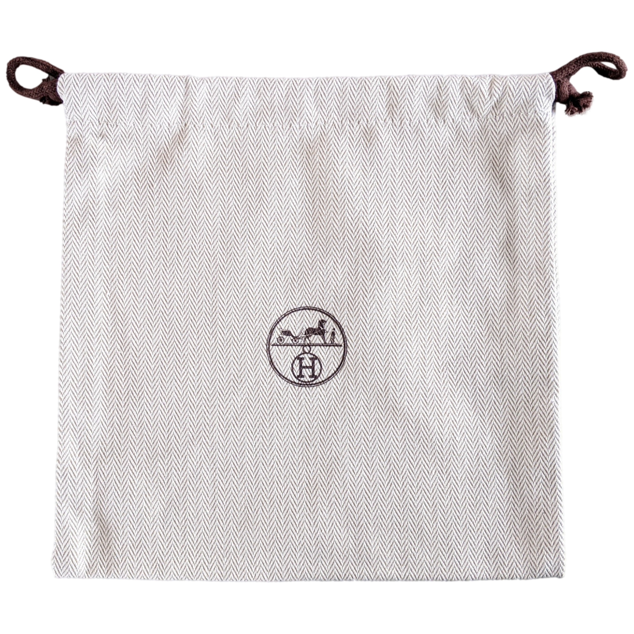 Hermes [H05] Toile Chevron Dust Cover Bag Herringbone Canvas 21 x 21 cm