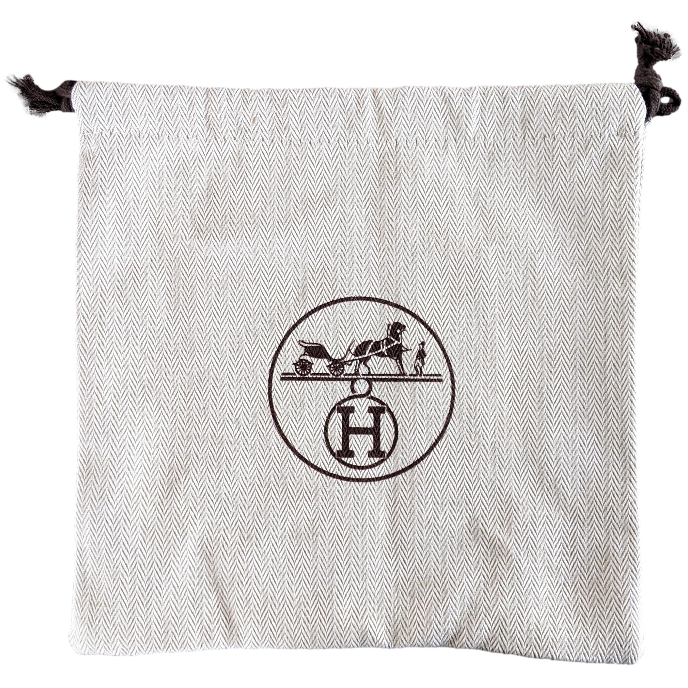 Hermes [H06] Toile Chevron Dust Cover Bag Herringbone Canvas 21 x 21 cm