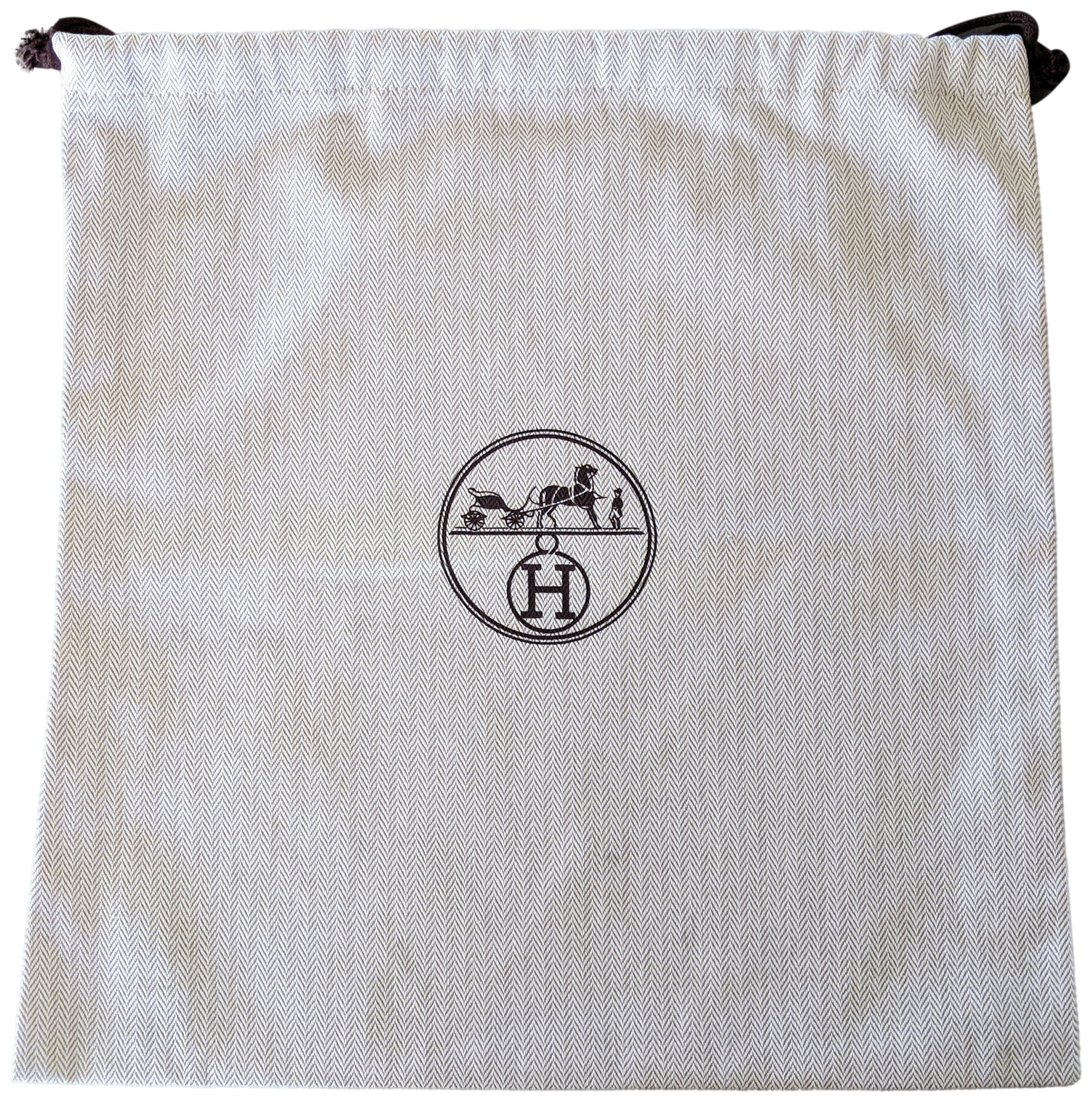 Hermes [H14] Toile Chevron Dust Cover Bag Herringbone Canvas 32 x 33 cm