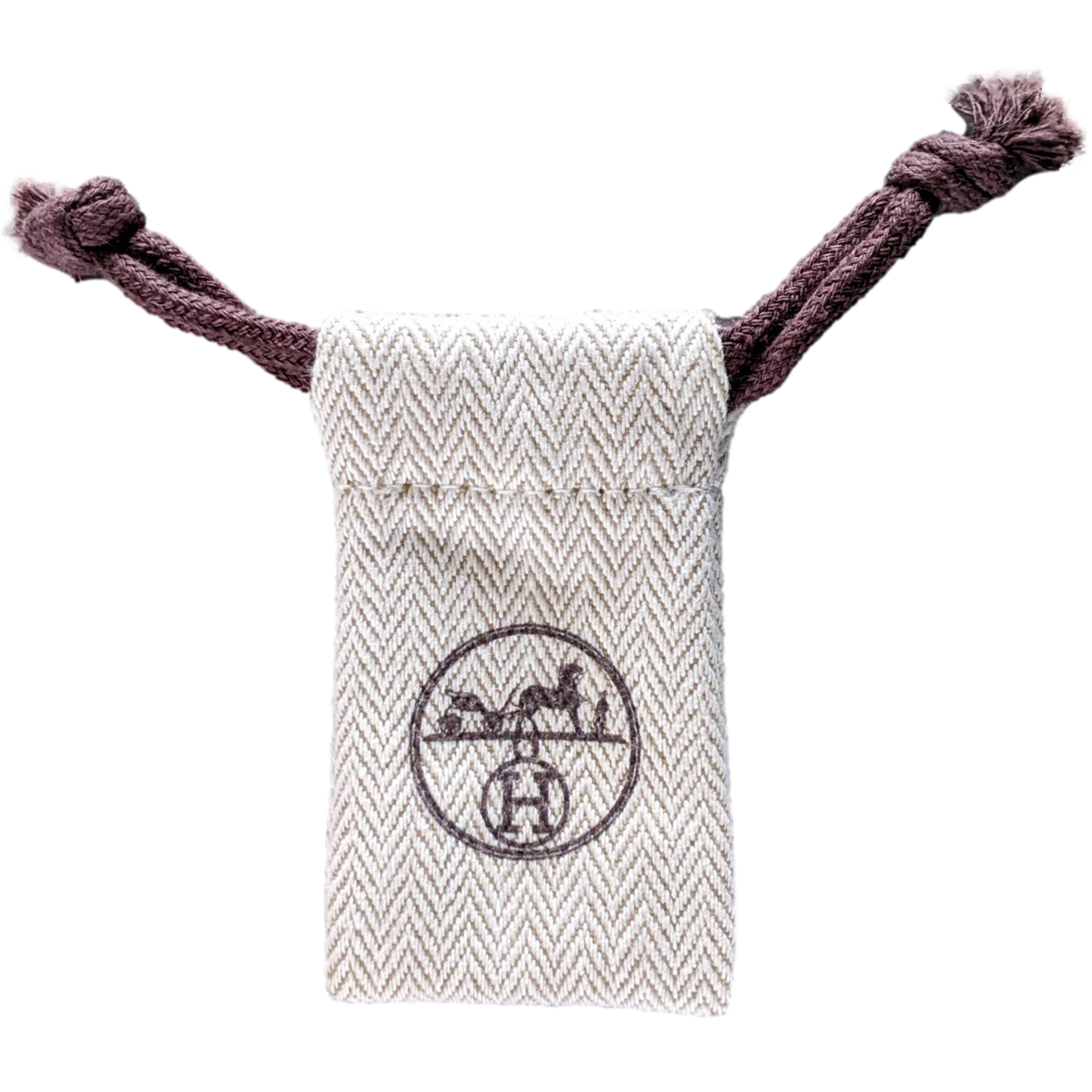 Hermes [H04] Toile Chevron Dust Cover Bag Herringbone Canvas 5 x 8 cm
