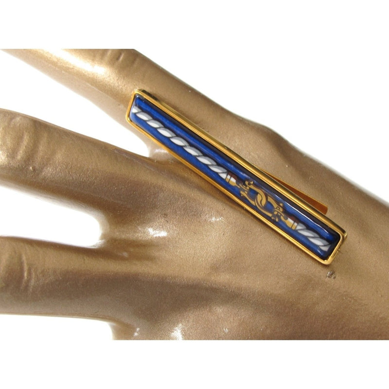 Hermes Enamel and Plated Gold 24k Tie Pin, NIB! - poupishop