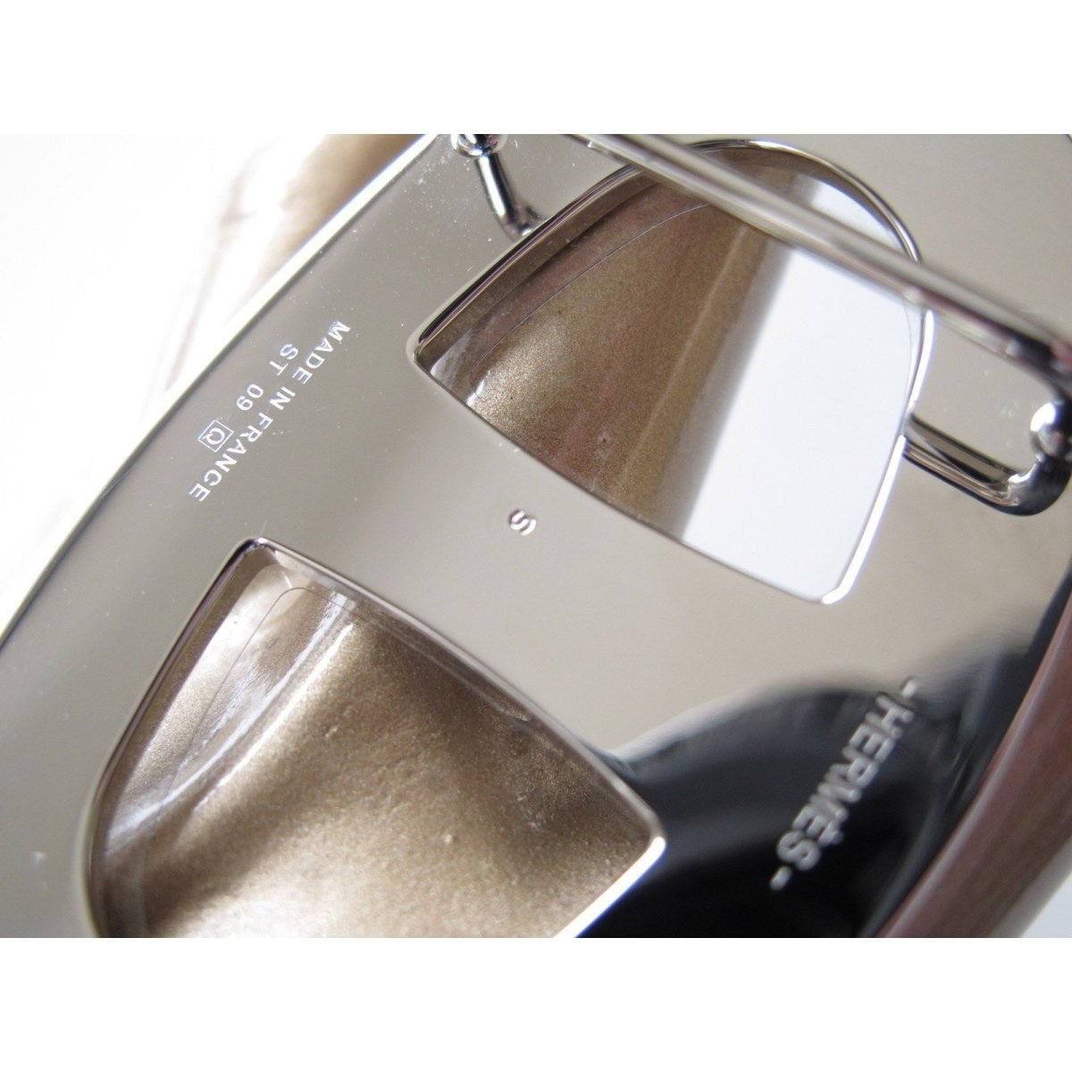 Hermes Enamel & Plated silver and Palladium Purple Chaine d'Ancre Buckle H 32mm, New! - poupishop
