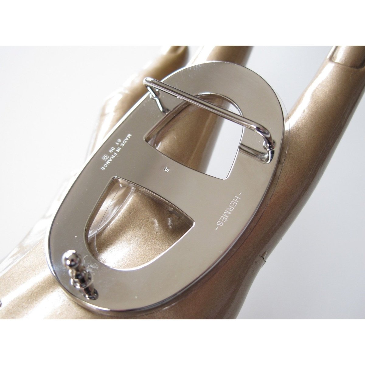 Hermes Enamel & Plated silver and Palladium Purple Chaine d'Ancre Buckle H 32mm, New! - poupishop