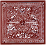 Hermes 2016 Bordeaux/Blanc/Noir "Entre Ciel et Mer" by Christine Henry Silk Bandana 55