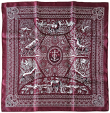 Hermes 2016 Bordeaux/Blanc/Noir "Entre Ciel et Mer" by Christine Henry Silk Bandana 55