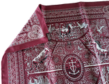 Hermes 2016 Bordeaux/Blanc/Noir "Entre Ciel et Mer" by Christine Henry Silk Bandana 55