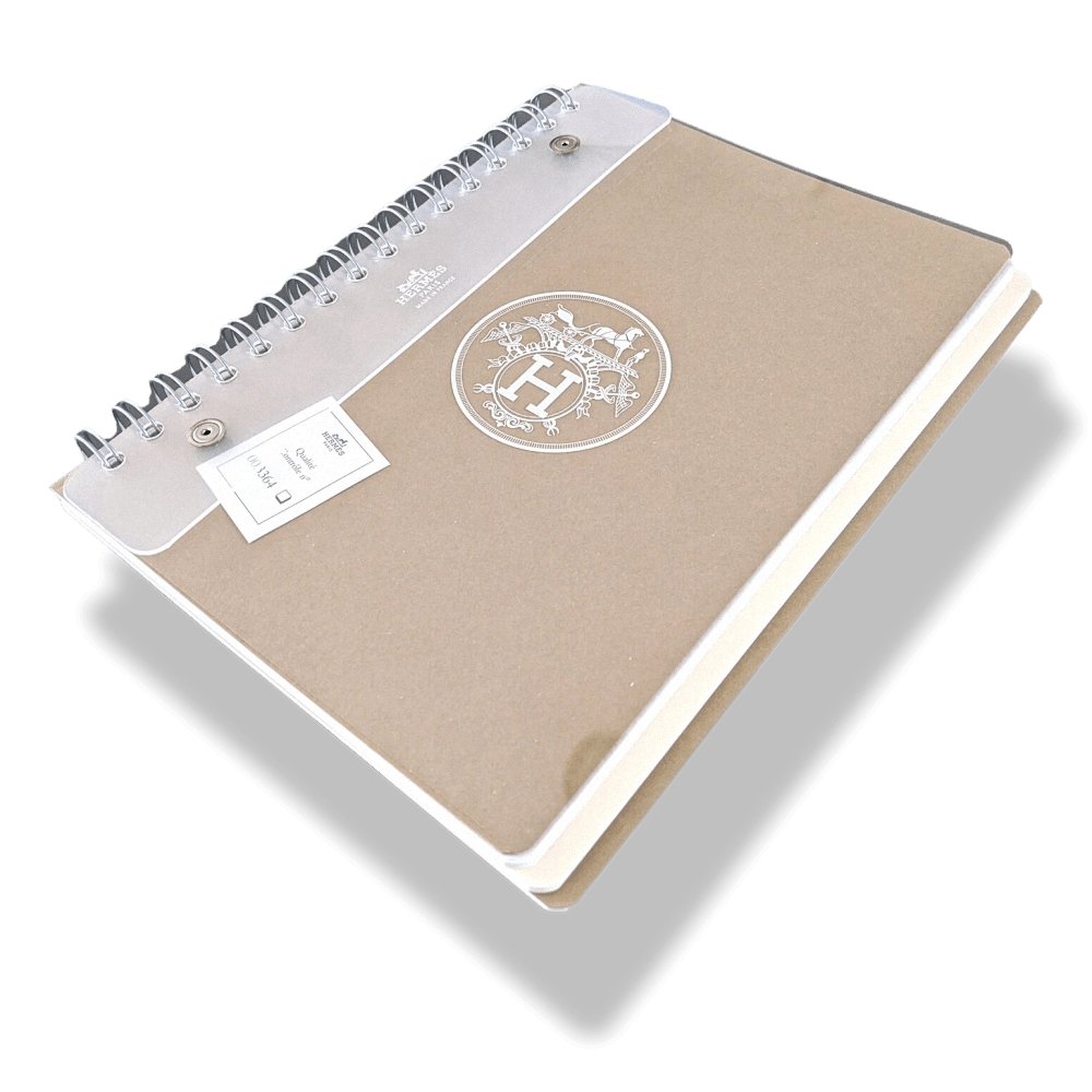 Hermes Etoupe Beige ULYSSE ARPEGE AUTOMNE MM Cahier NoteBook Refill, BNIB! - poupishop