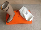 Hermes Etoupe Calfskin Leather Women's JUMPING Equistrian Style Boots Sz 39.5, NIB! - poupishop